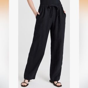 VINCE Black Tie Waist Pants - Small